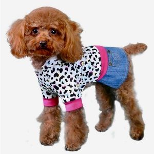 NWT-Denim Dog Dress for small dogs. Size Medium *See sizing info*